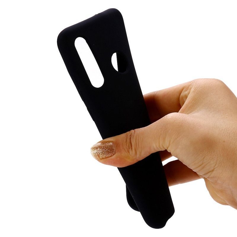 Hülle Honor 9X Schwarz Design Mit Flüssigem Silikon