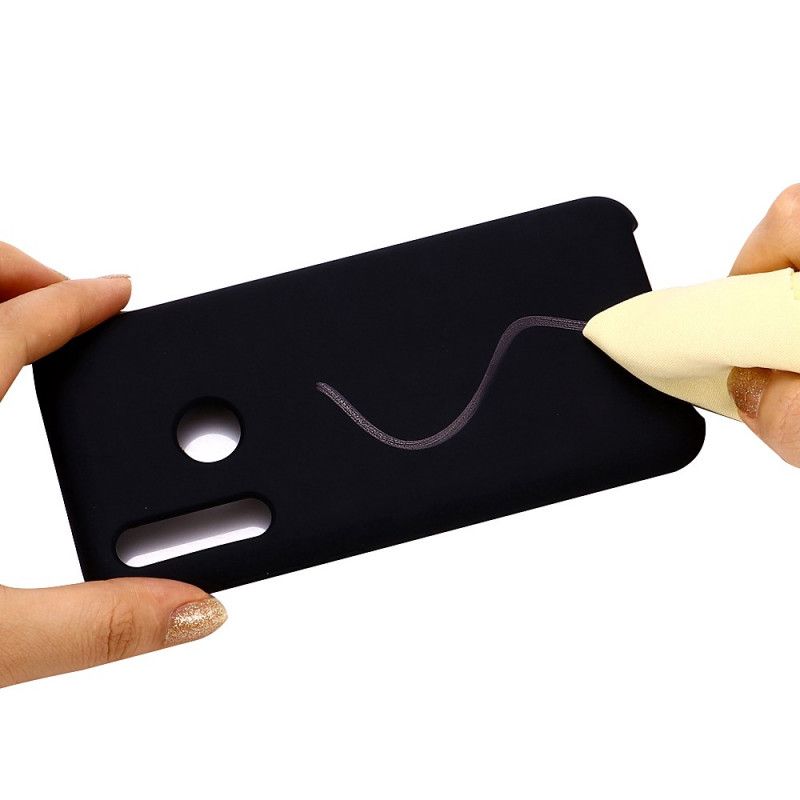 Hülle Honor 9X Schwarz Design Mit Flüssigem Silikon