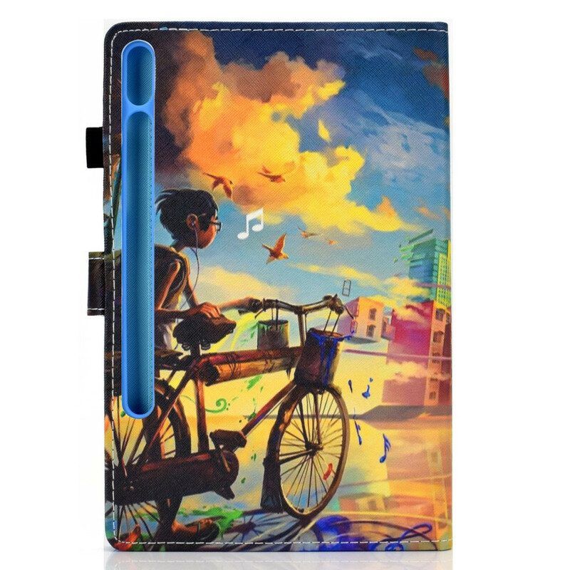 Lederhüllen Für Samsung Galaxy Tab S8 / Tab S7 Fahrradkunst