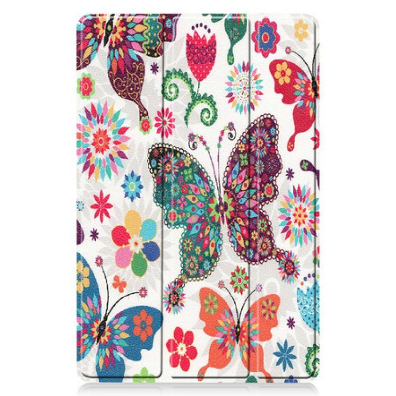 Schutzhülle Für Samsung Galaxy Tab S8 / Tab S7 Vintage Blumen Stifthalter