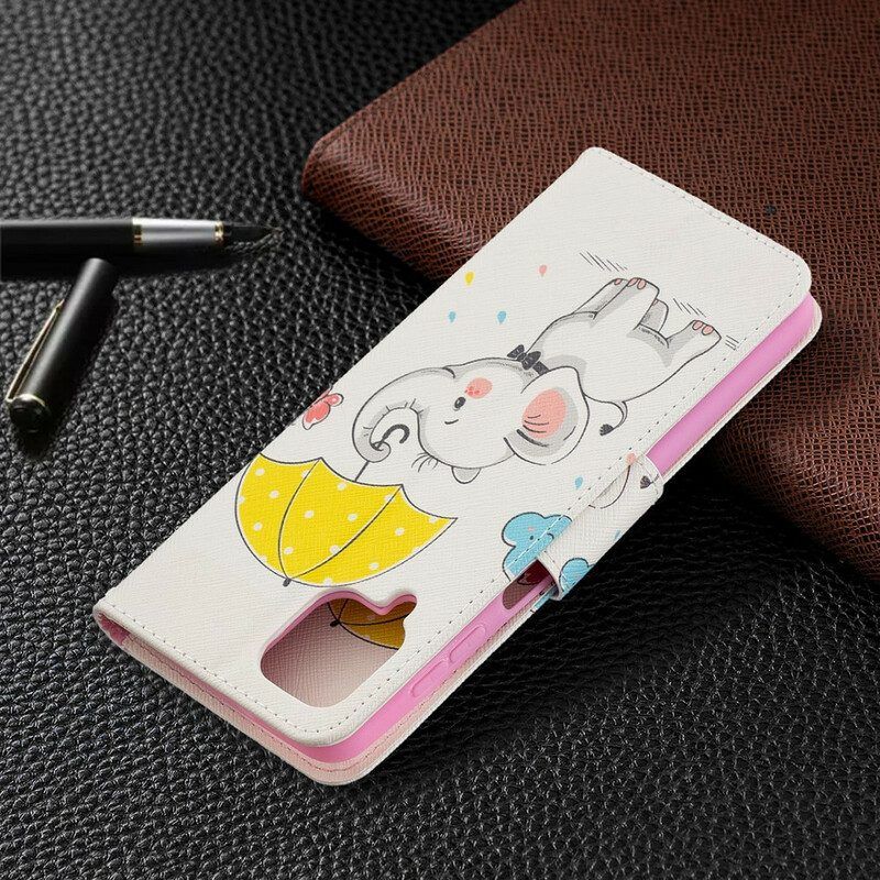 Flip Case Für Samsung Galaxy M12 / A12 Baby Elefant