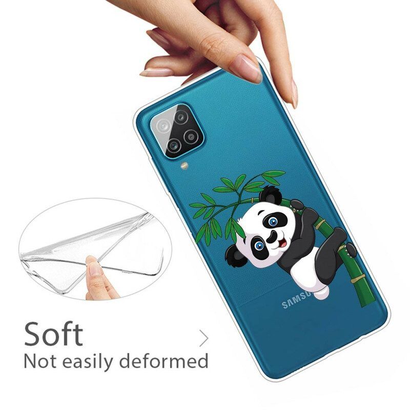 Handyhülle Für Samsung Galaxy M12 / A12 Nahtloser Panda Auf Bambus