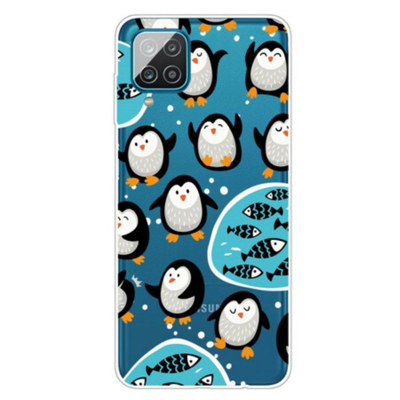 Hülle Für Samsung Galaxy M12 / A12 Pinguine Und Fische