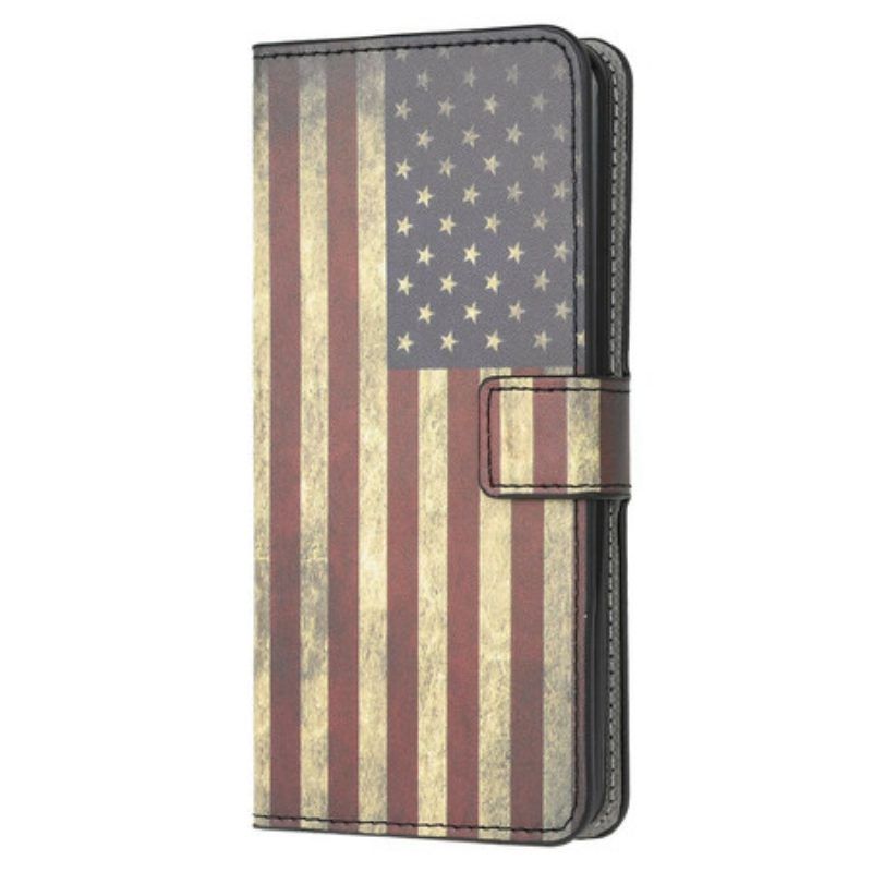 Lederhüllen Für Samsung Galaxy M12 / A12 Amerikanische Flagge