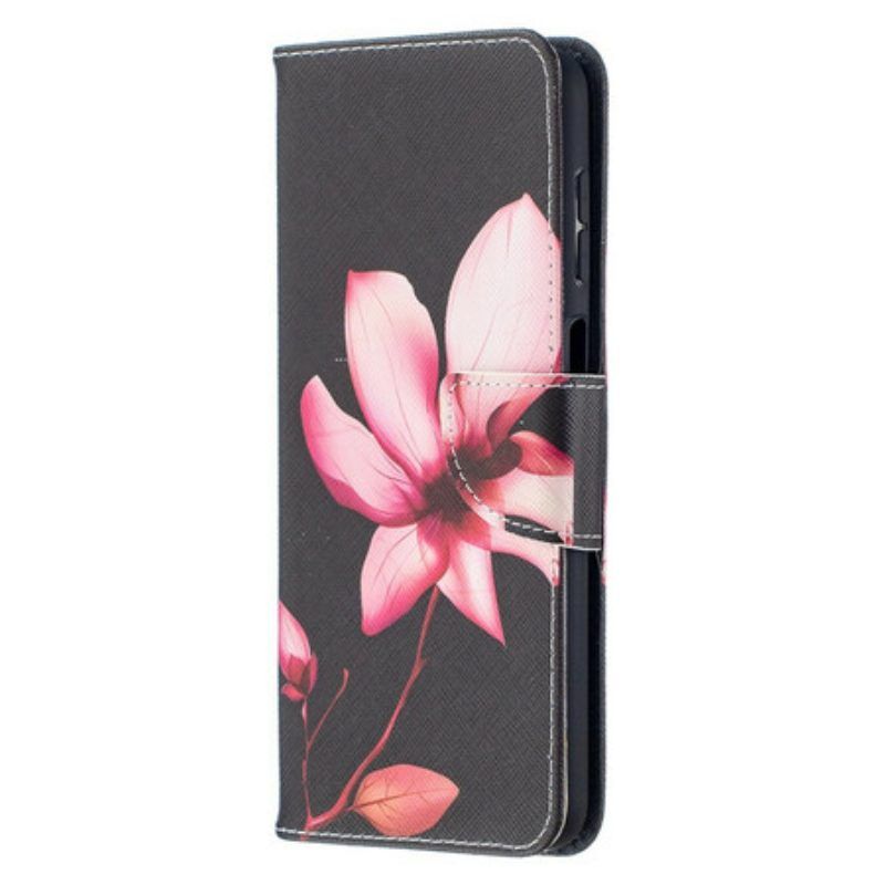 Lederhüllen Für Samsung Galaxy M12 / A12 Pinke Blume