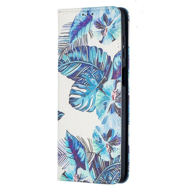 Schutzhülle Für Samsung Galaxy M12 / A12 Flip Case Blätter