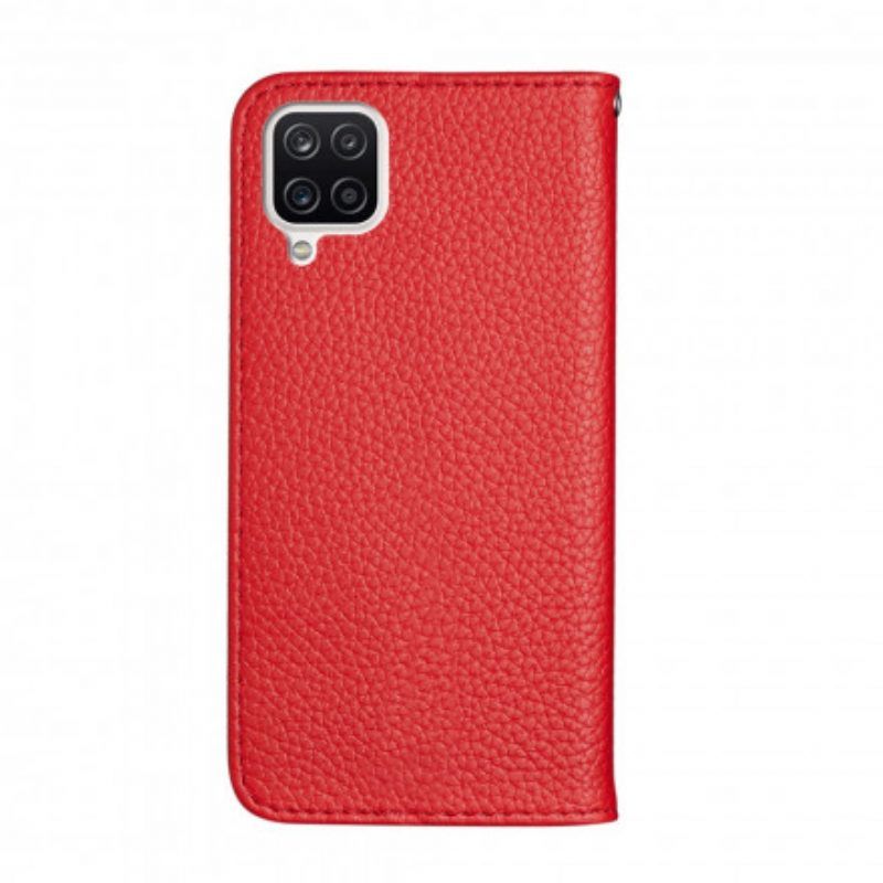 Schutzhülle Für Samsung Galaxy M12 / A12 Flip Case Kunstleder Litschi Ultra Chic