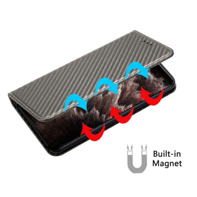 Schutzhülle Für Samsung Galaxy M12 / A12 Mit Kordel Flip Case Kohlefaserarmband