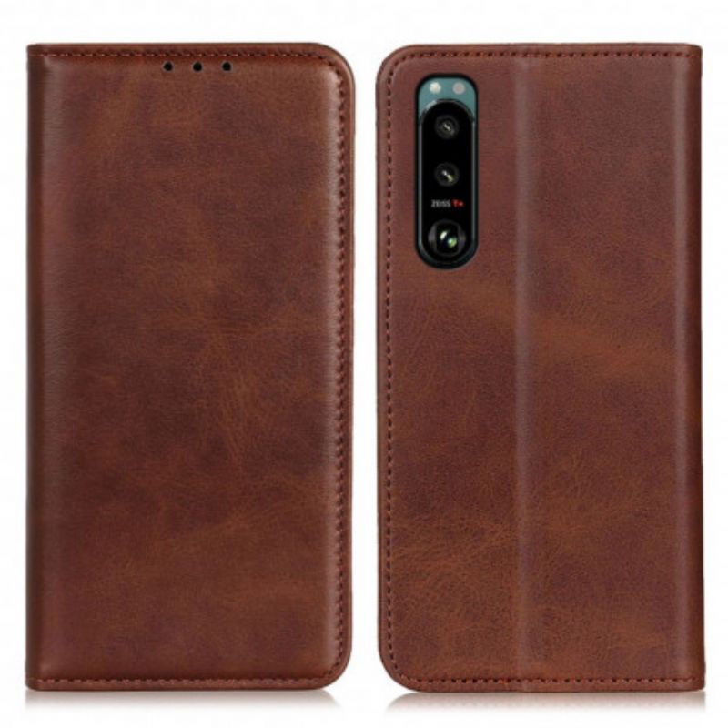 Flip Case Für Sony Xperia 5 Iii Spaltleder Eleganz