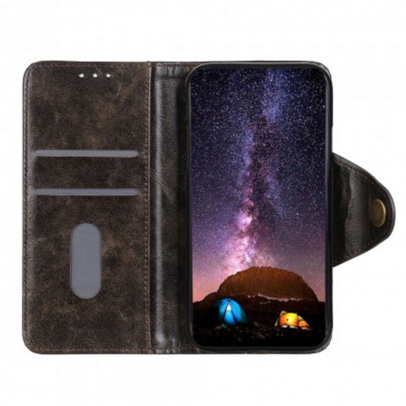 Lederhüllen Sony Xperia 5 Iii Lackknopf Aus Kunstleder