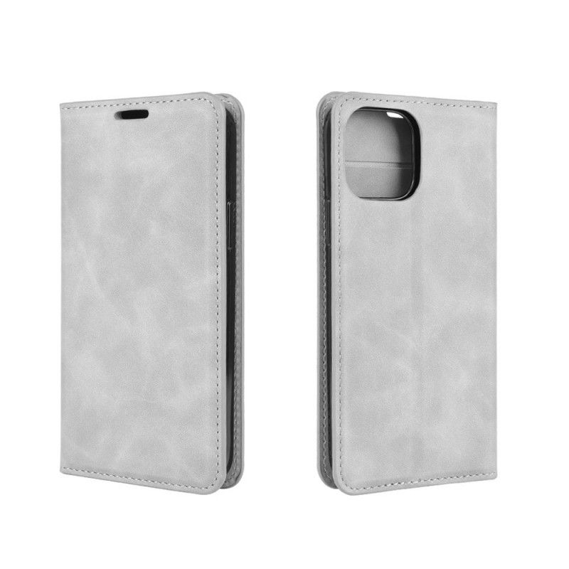 Flip Case Für iPhone 12 / 12 Pro Schwarz Weicher Ledereffekt