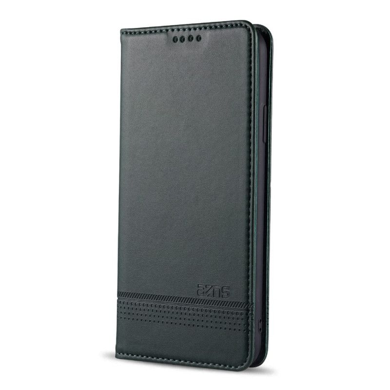 Flip Case iPhone 12 / 12 Pro Schwarz Azns Lederstil