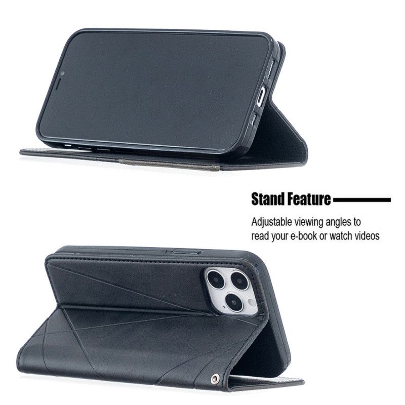 Flip Case iPhone 12 / 12 Pro Schwarz Künstlerstil