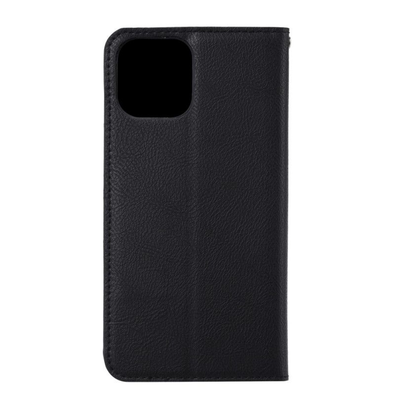 Flip Case iPhone 12 / 12 Pro Schwarz Vorderer Kartenhalter