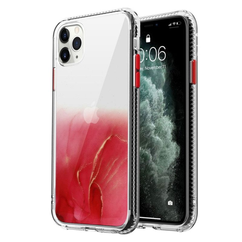 Hülle Für iPhone 12 / 12 Pro Rot Hybridmarmoreffekt