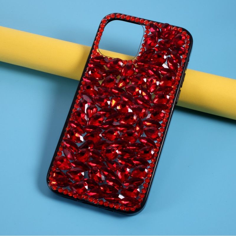 Hülle Für iPhone 12 / 12 Pro Silikon Und Rote Steine