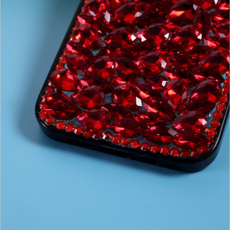 Hülle Für iPhone 12 / 12 Pro Silikon Und Rote Steine