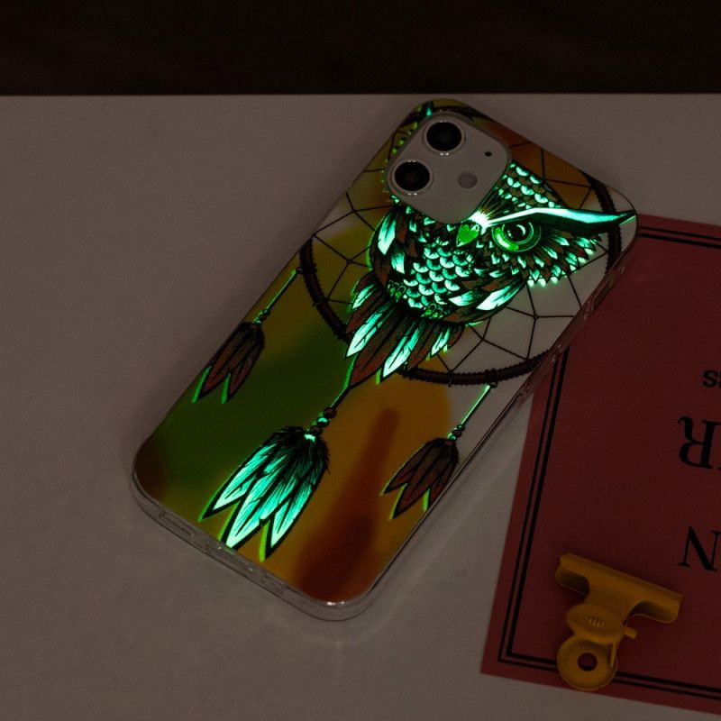 Hülle iPhone 12 / 12 Pro Fluoreszierender Eulentraumfänger