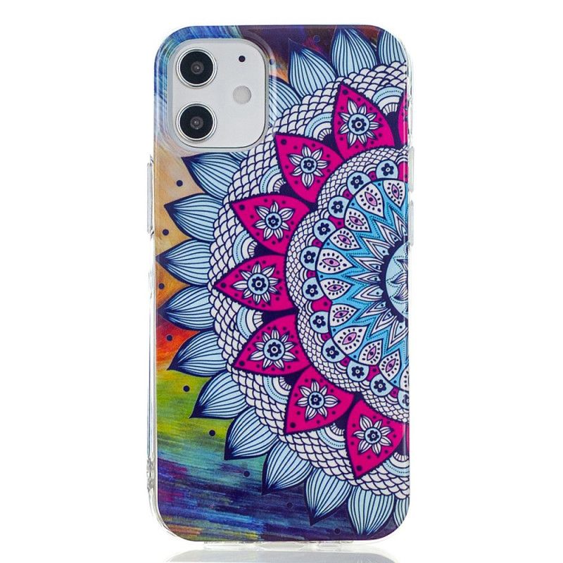 Hülle iPhone 12 / 12 Pro Handyhülle Fluoreszierendes Farbiges Mandala