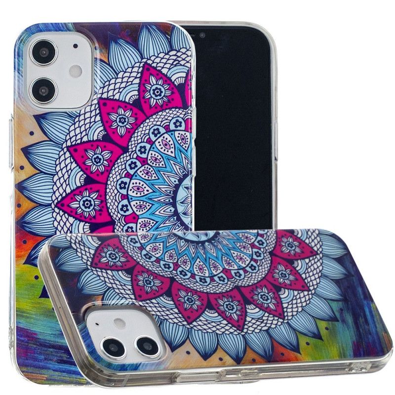 Hülle iPhone 12 / 12 Pro Handyhülle Fluoreszierendes Farbiges Mandala