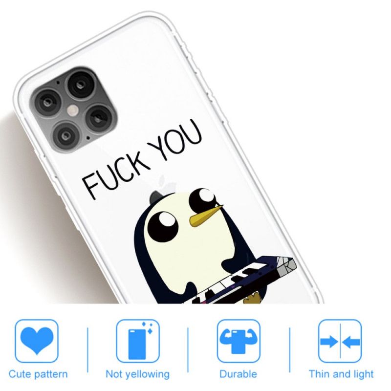 Hülle iPhone 12 / 12 Pro Handyhülle Pinguin Fick Dich