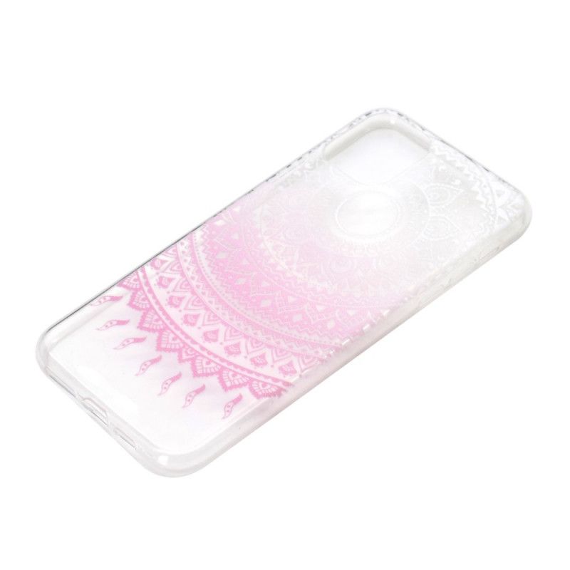 Hülle iPhone 12 / 12 Pro Pink Transparentes Buntes Mandala