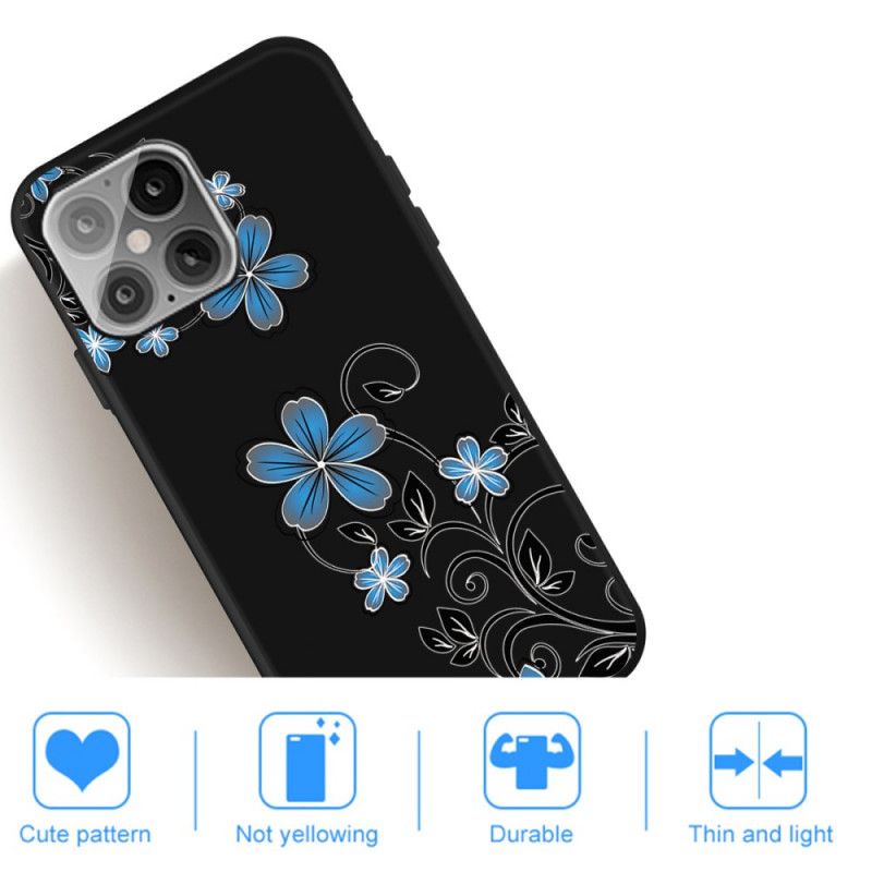 Hülle iPhone 12 / 12 Pro Schmetterling Und Blaue Seerosen