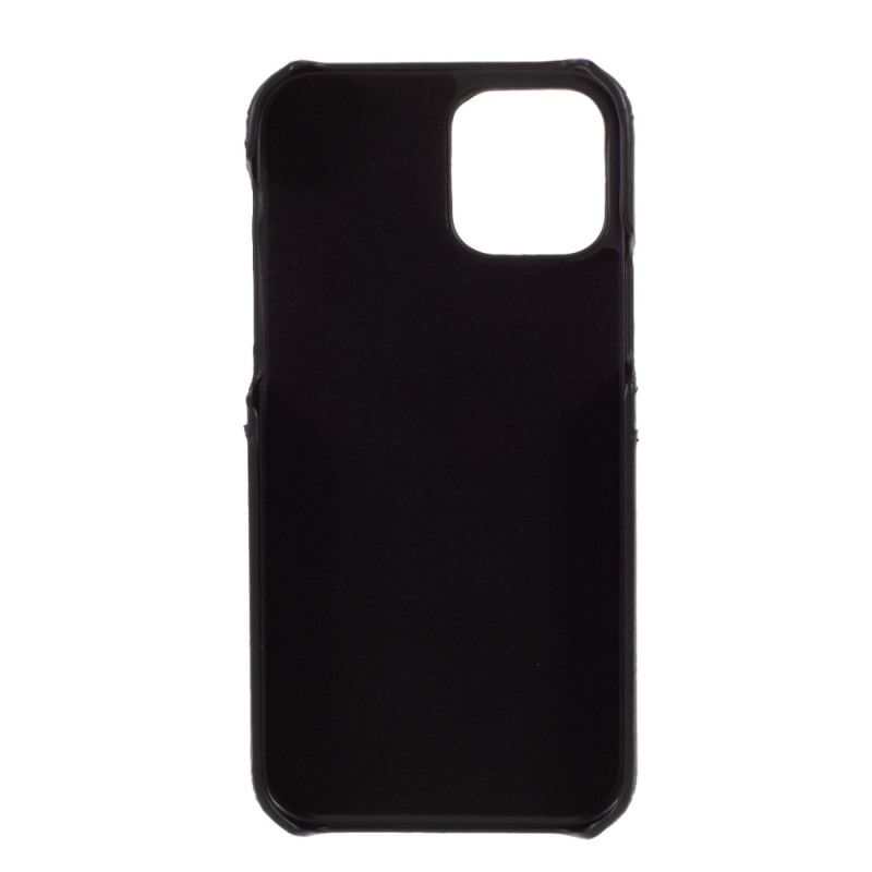 Hülle iPhone 12 / 12 Pro Schwarz Doppelter Kartenhalter