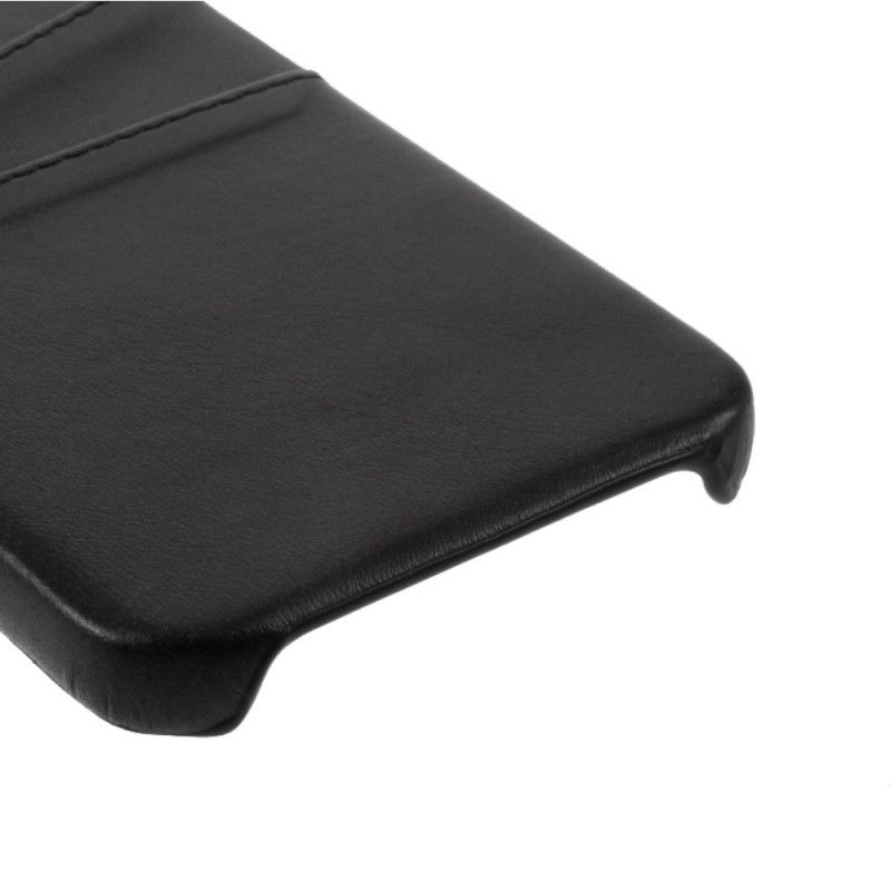 Hülle iPhone 12 / 12 Pro Schwarz Doppelter Kartenhalter