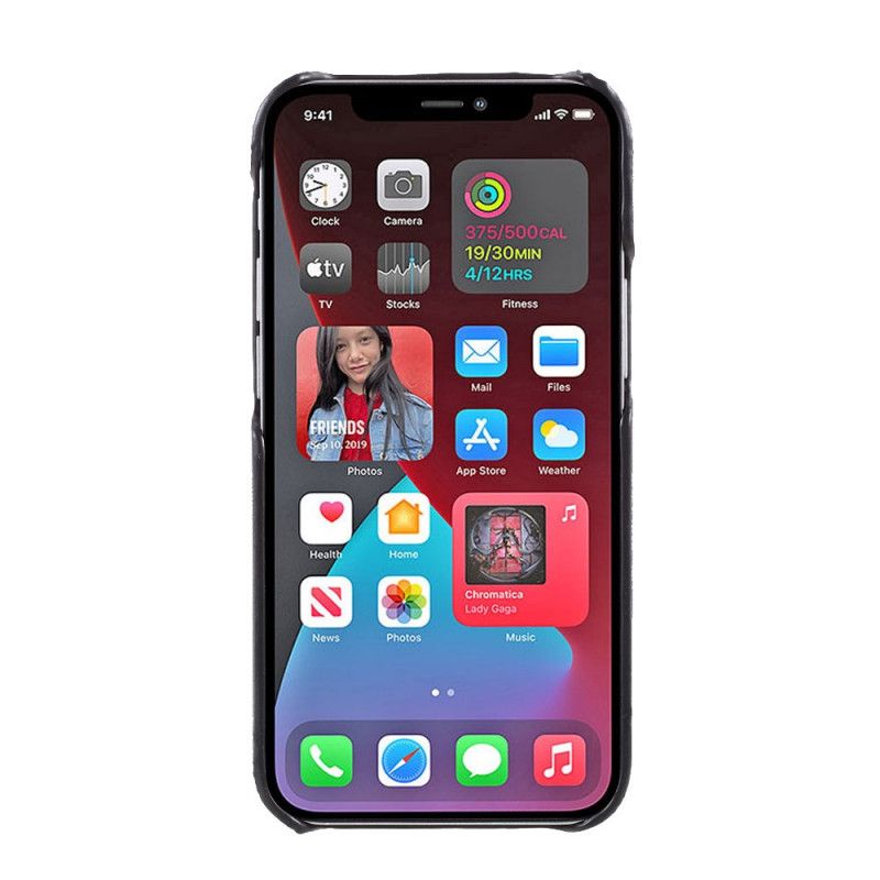 Hülle iPhone 12 / 12 Pro Schwarz Gegenseitiger Karteninhaber