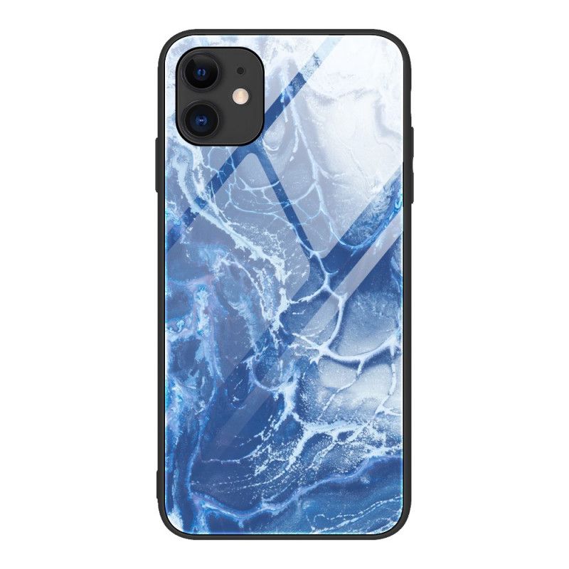 Hülle iPhone 12 / 12 Pro Schwarz Gehärtete Glasfarben