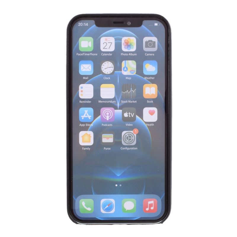 Hülle iPhone 12 / 12 Pro Schwarz Handyhülle Lederstil