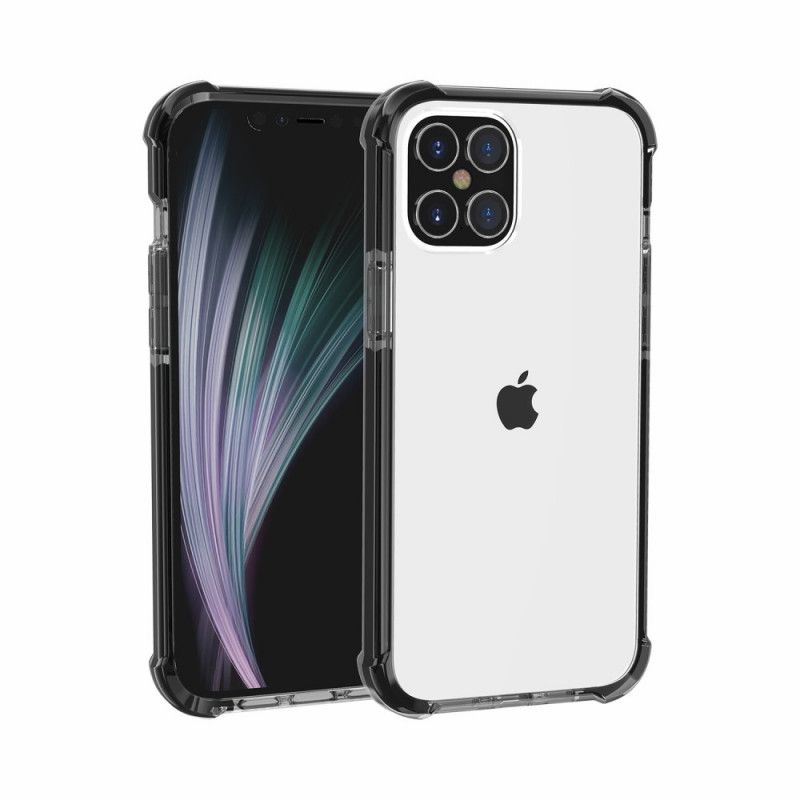 Hülle iPhone 12 / 12 Pro Schwarz Handyhülle Transparente Airbags