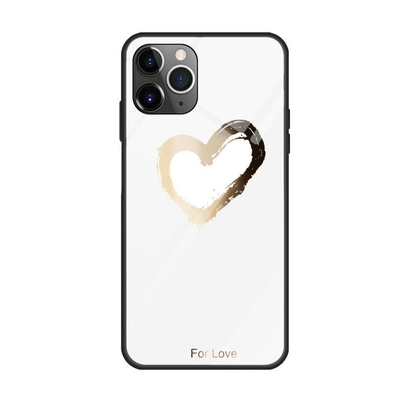 Hülle iPhone 12 / 12 Pro Schwarz Herz Für Die Liebe