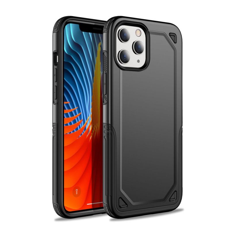 Hülle iPhone 12 / 12 Pro Schwarz Premium-Metalleffekt