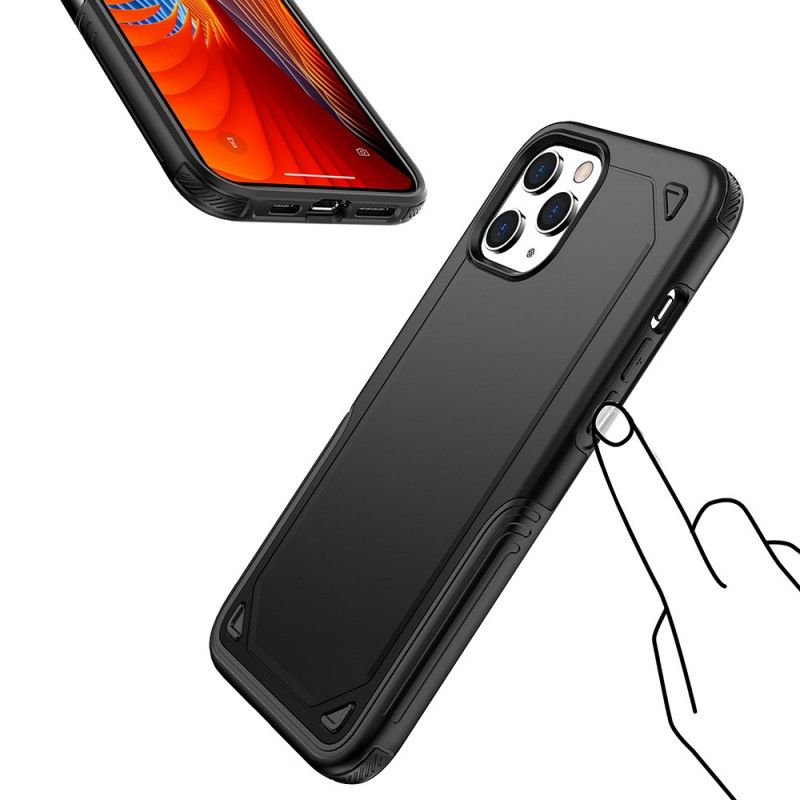 Hülle iPhone 12 / 12 Pro Schwarz Premium-Metalleffekt