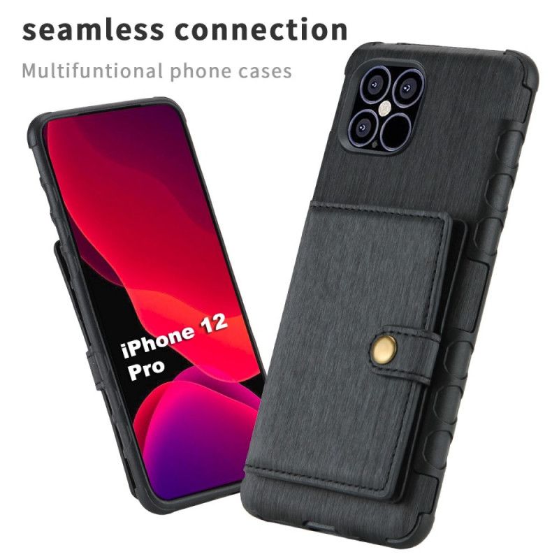 Hülle iPhone 12 / 12 Pro Schwarz Shouhushen-Klappenkartenhalter