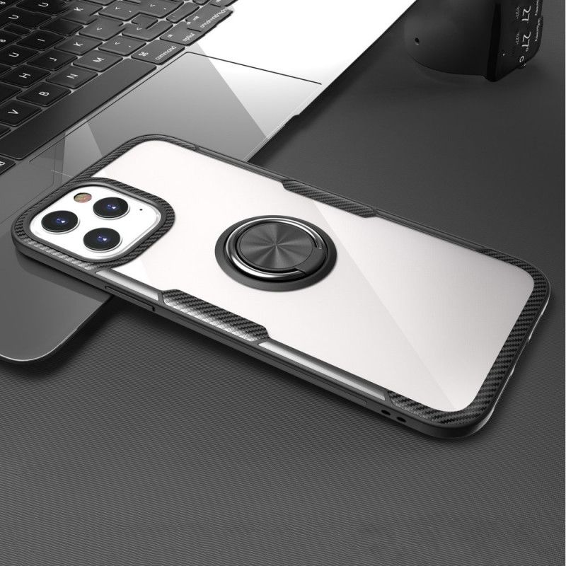 Hülle iPhone 12 / 12 Pro Schwarz Stützring Aus Metallblättern