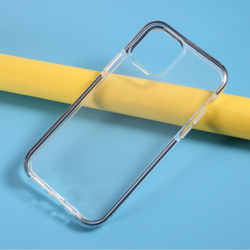 Hülle iPhone 12 / 12 Pro Schwarz Transparente Farbige Kanten