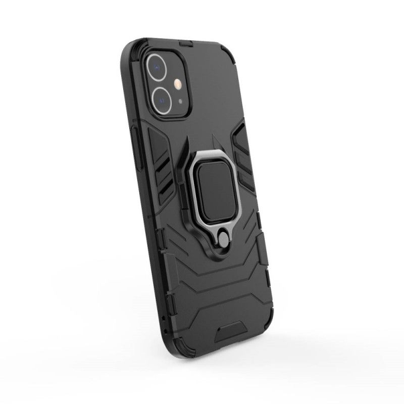 Hülle iPhone 12 / 12 Pro Schwarz Widerstandsfähiger Ring