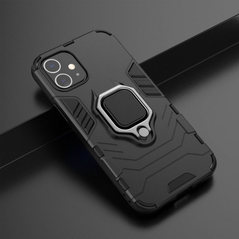 Hülle iPhone 12 / 12 Pro Schwarz Widerstandsfähiger Ring