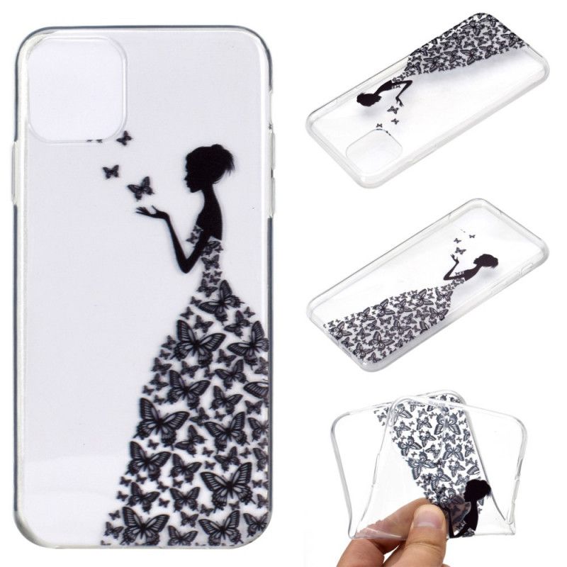 Hülle iPhone 12 / 12 Pro Transparentes Kleid Mit Schmetterlingen