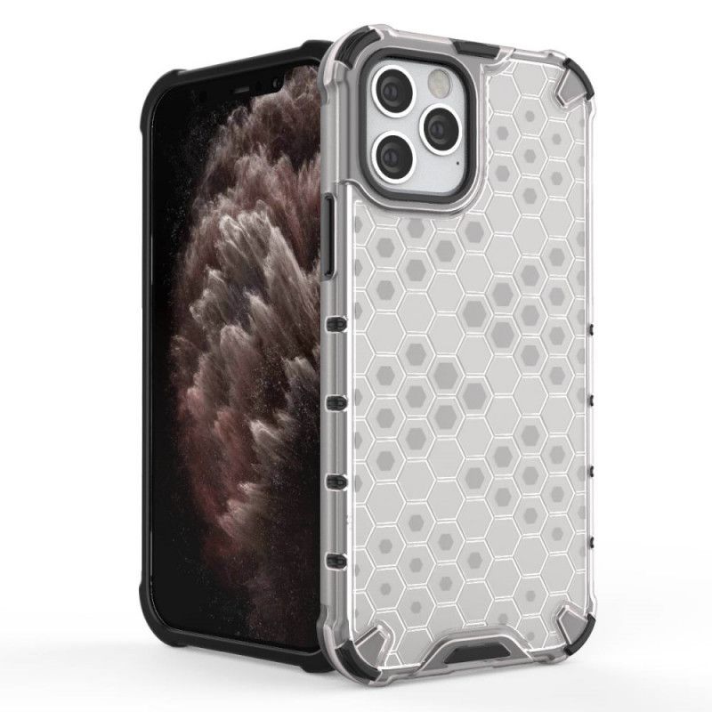 Hülle iPhone 12 / 12 Pro Weiß Wabenstil