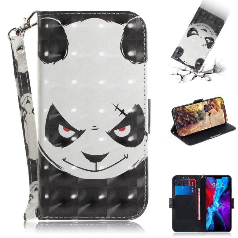 Lederhüllen iPhone 12 / 12 Pro Handyhülle Wütender Panda Mit Tanga