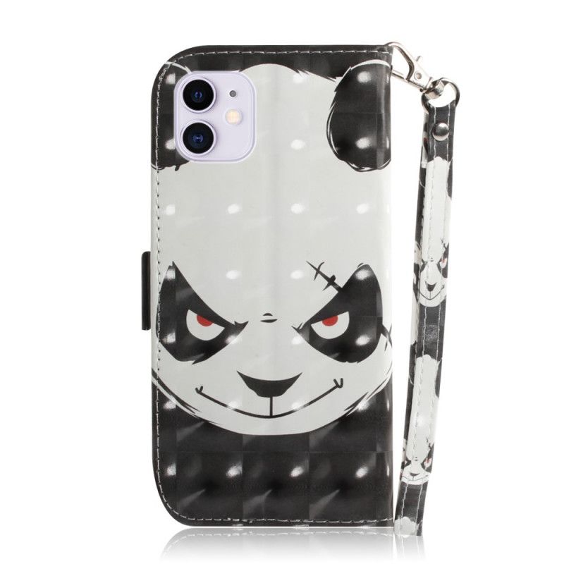 Lederhüllen iPhone 12 / 12 Pro Handyhülle Wütender Panda Mit Tanga