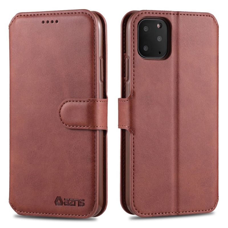 Lederhüllen iPhone 12 / 12 Pro Schwarz Ledereffekt-Azns
