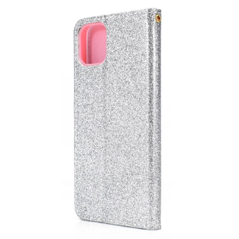 Lederhüllen iPhone 12 / 12 Pro Schwarz Pailletten