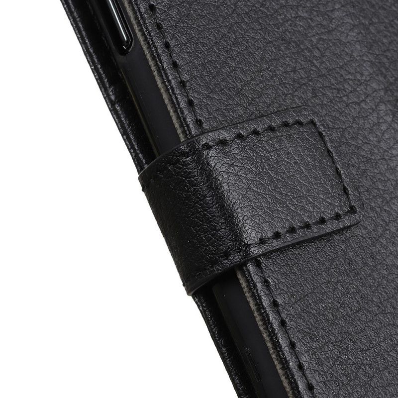 Lederhüllen iPhone 12 / 12 Pro Schwarz Premium-Litschi-Textur