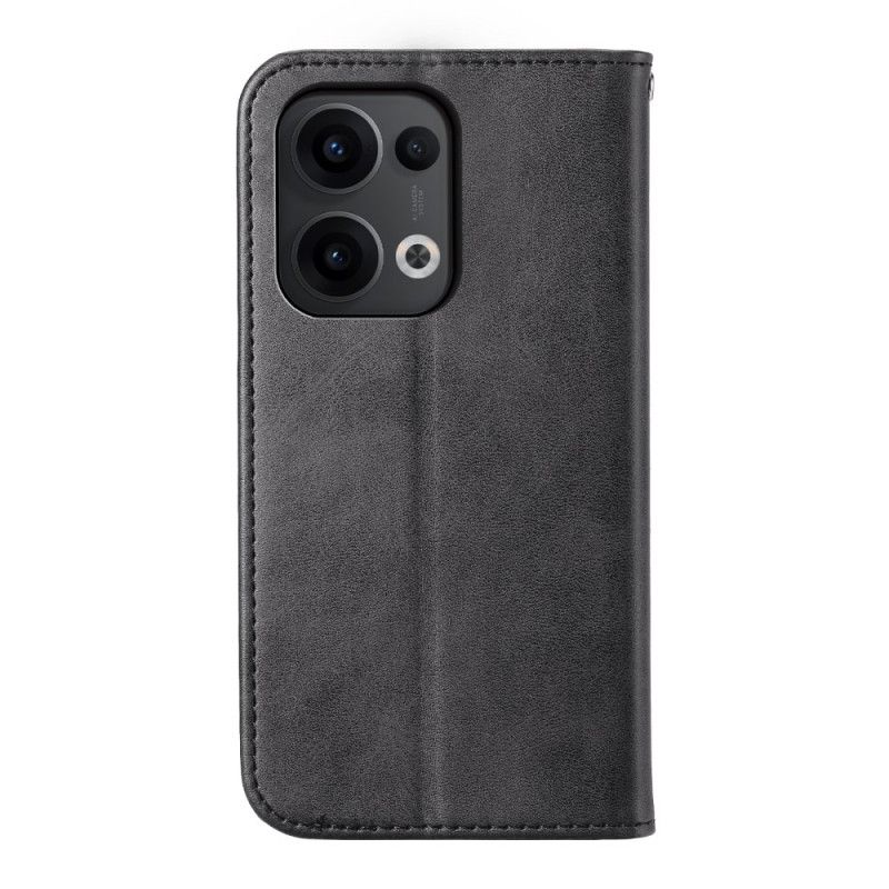 Flip Case Für Oppo Reno 13 Pro 5g Rautenmuster Mit Riemen