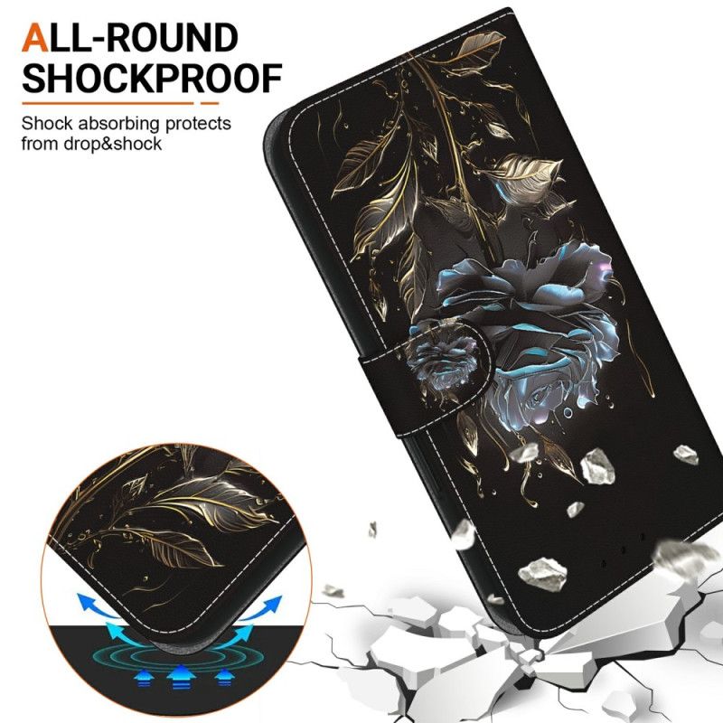 Lederhüllen Oppo Reno 13 Pro 5g Handyhülle Schwarze Rose